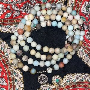 Pastel Beaded Necklace with Silver Accents